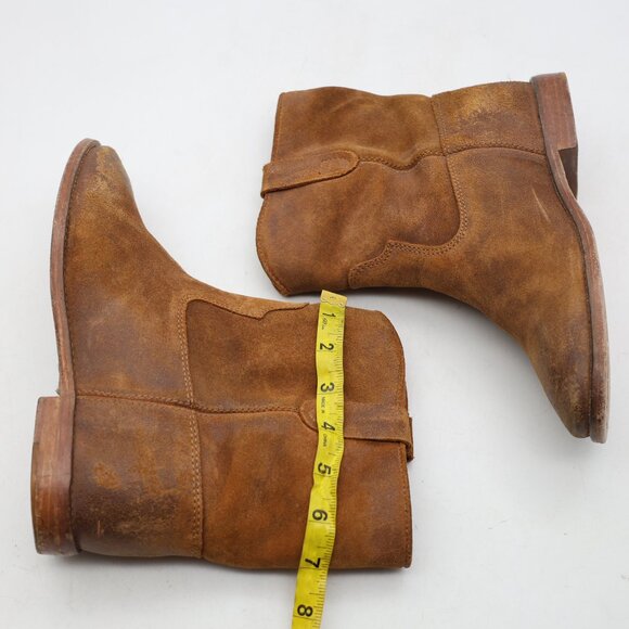 Isabel Marant Ankle Boot Suede Waxed Women's Size EU 39 Cowboy Western Round Toe - Picture 7 of 12